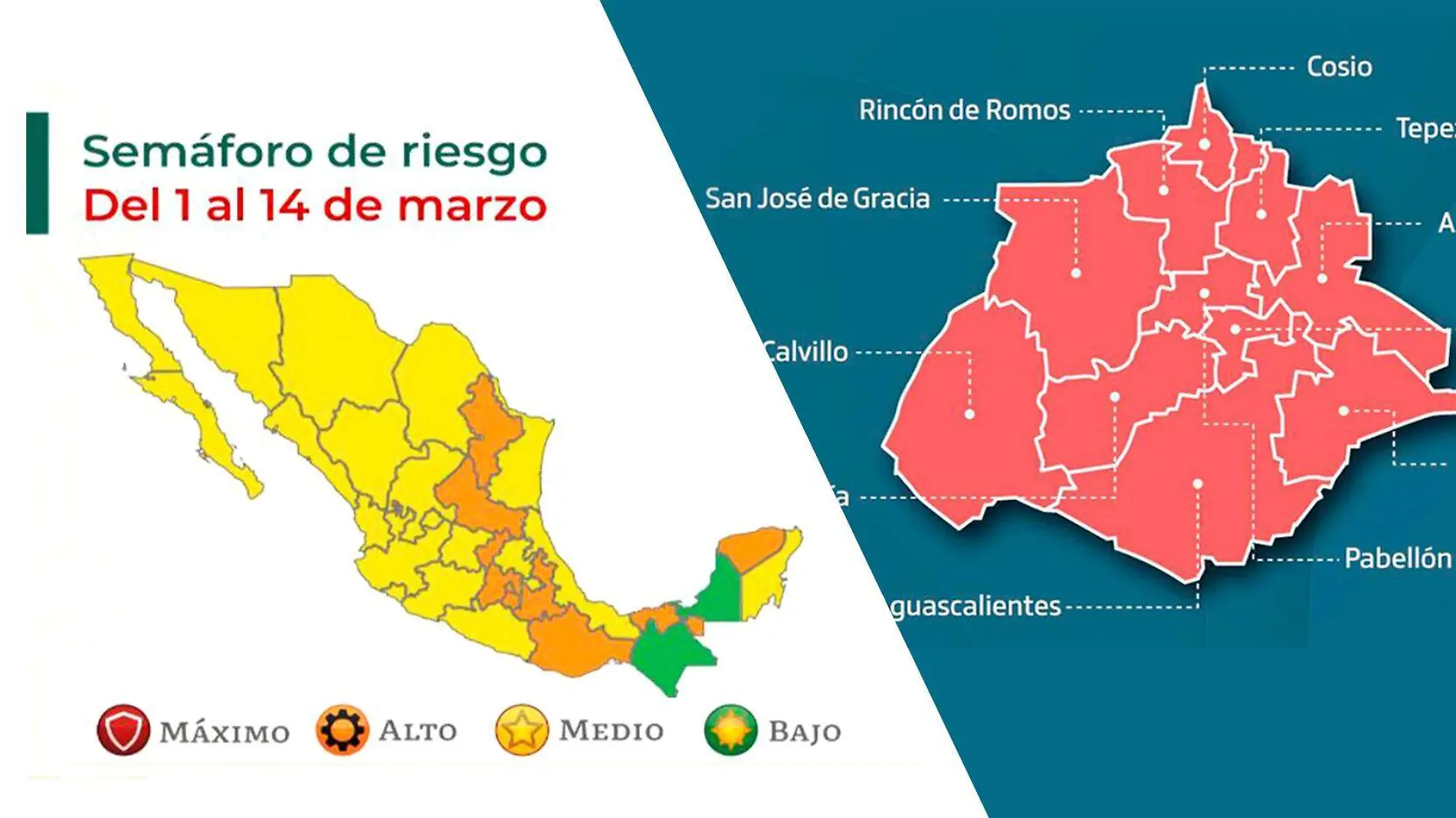 semaforos epidemiologicos aguascalientes feb 2021